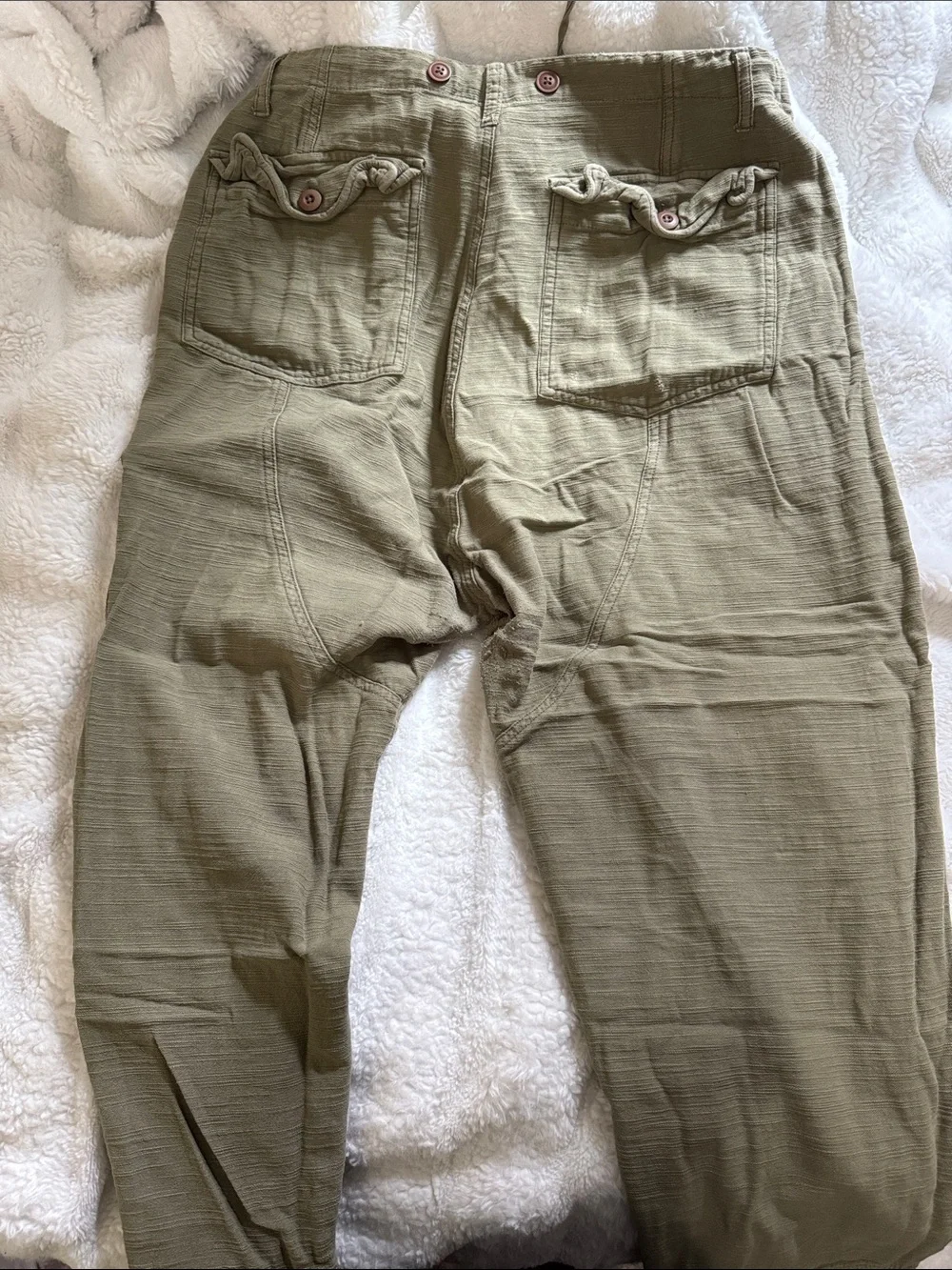 Free People Olive Green Utility Pants